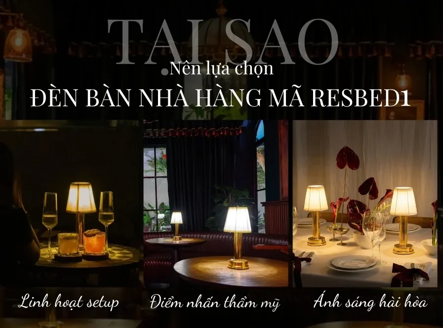Đèn Bàn Trang Trí Quán Bar, Nhà Hàng HUTA Light For Life Mã RESBED1