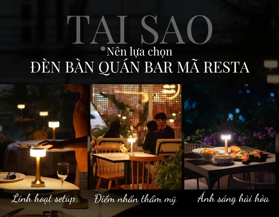 Đèn Bàn Trang Trí Quán Bar Nhà Hàng HUTA Light For Life Mã RESTA