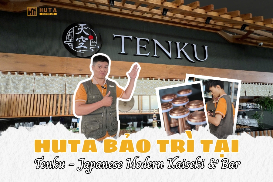 Hành Trình Bảo Trì Đèn Trang Trí Bàn Ăn Tại Nhà Hàng Tenku – Japanese Modern Kaiseki & Bar