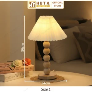 Đèn Ngủ Để Bàn Khách Sạn, Tab Đầu Giường HUTA Light For Life Phong Cách Vintage Thân Gỗ Mã G7