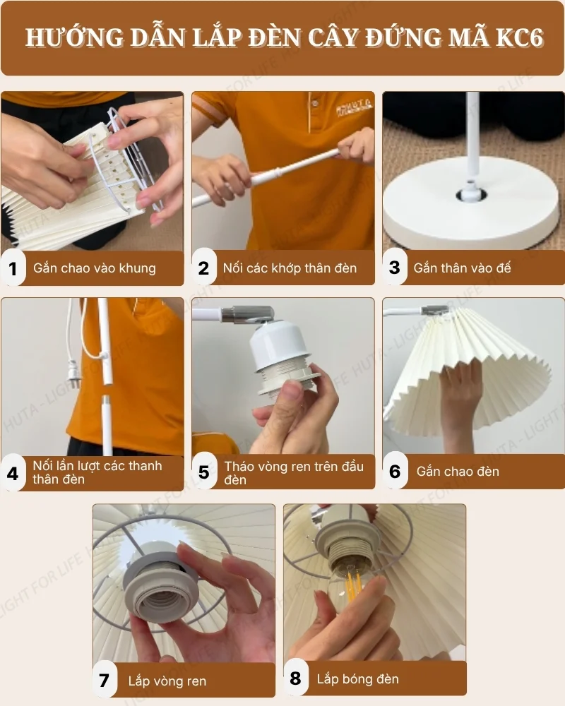 Thông số kỹ thuật chi tiết đèn cây đứng decor mã KC6